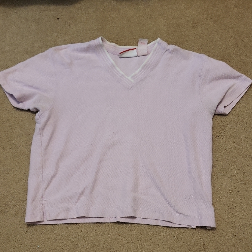 80's Style Light Pink V-Neck Shirt